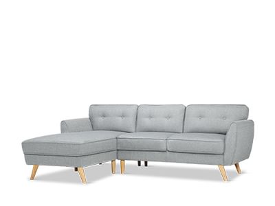 Harlow Light Grey L Shaped Sofa