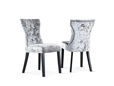 Kensington Silver Velvet Chairs