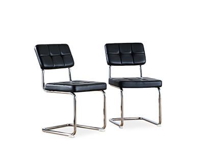 Carter Black Leather Dining Chair