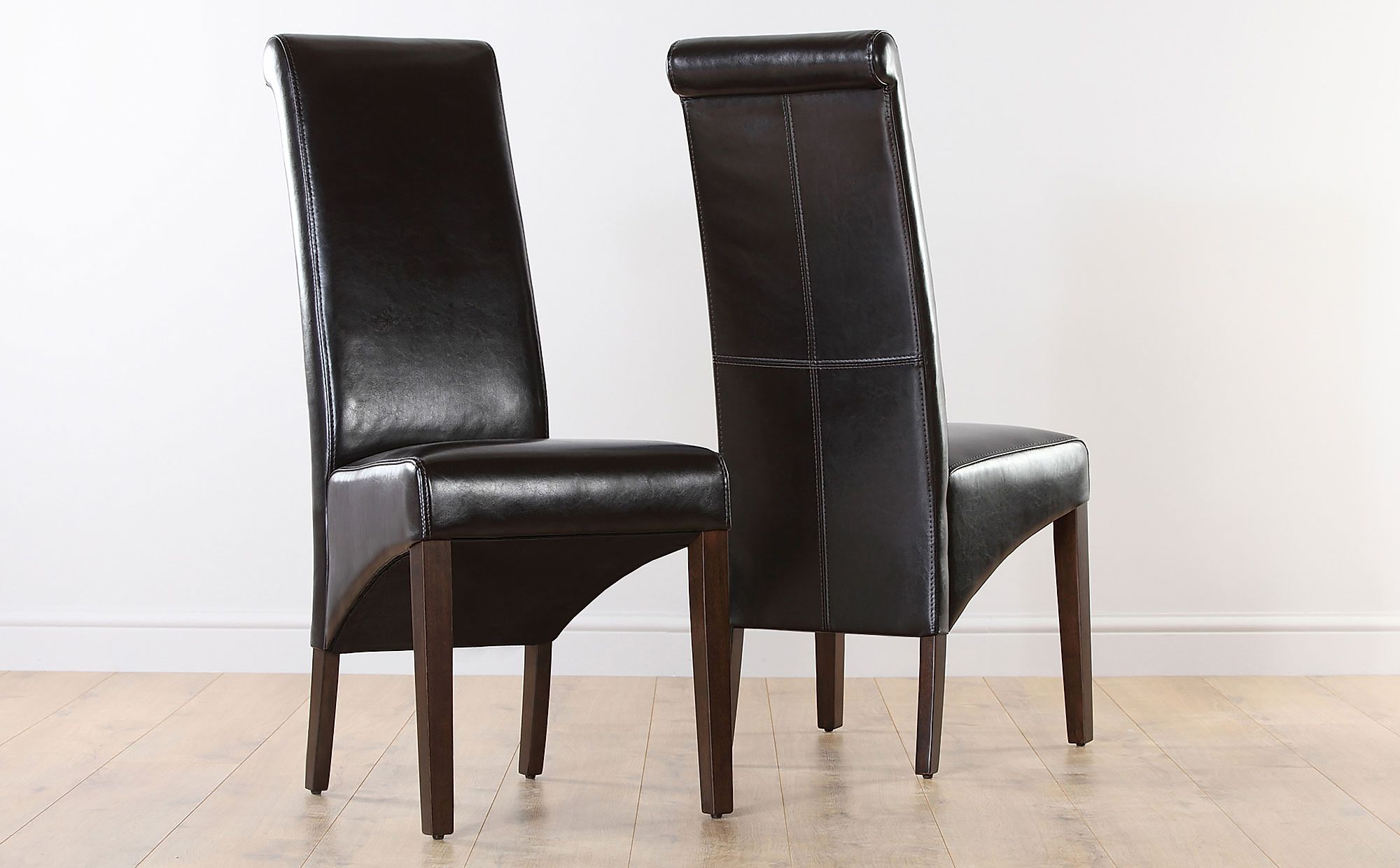 Boston Brown Leather Dining Chair Dark Leg Furniture Choice