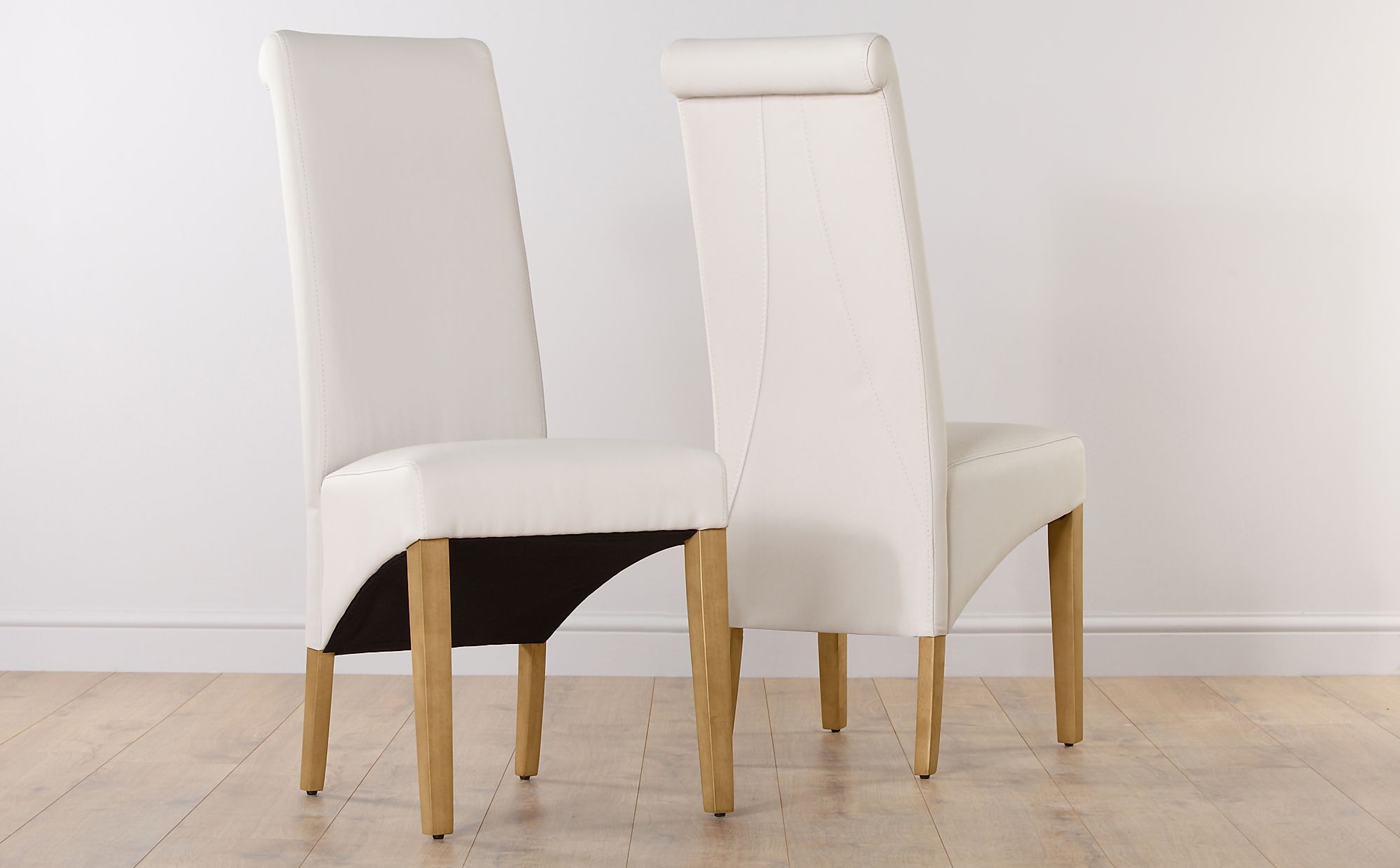 Richmond Cream Leather Dining Chair (Oak Leg) | Furniture ...
