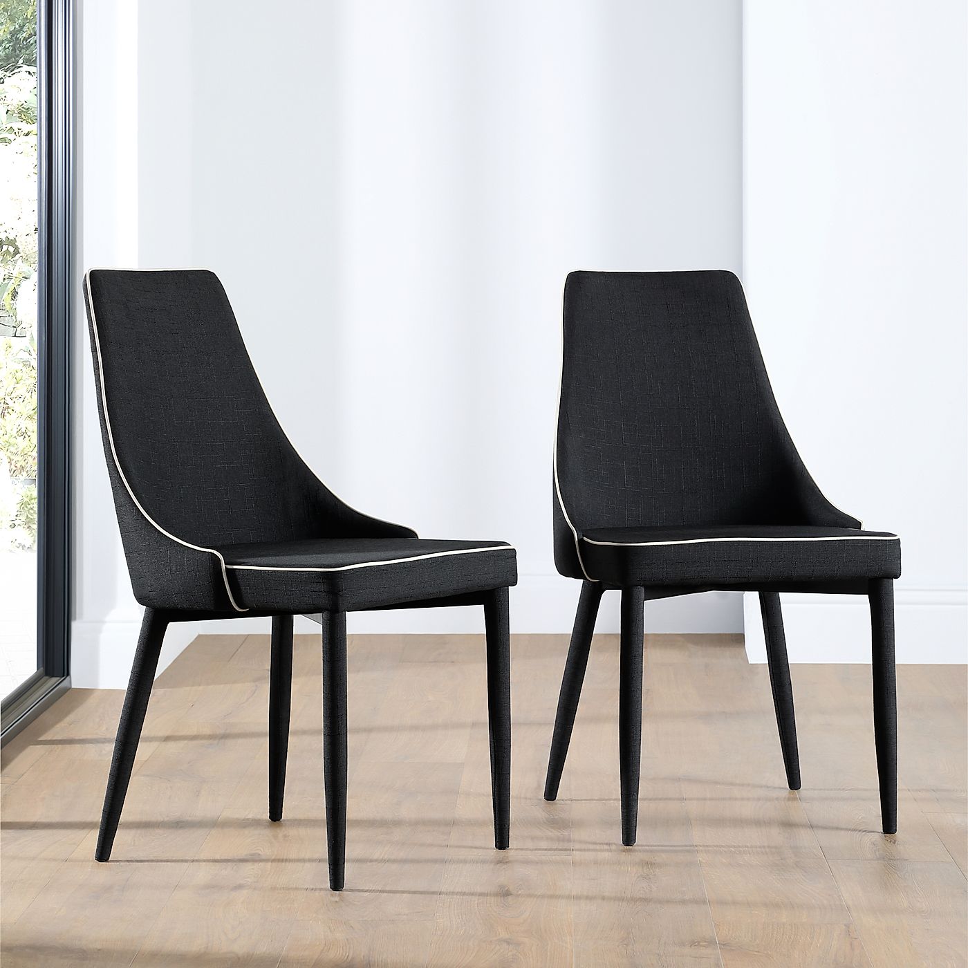 Modena Fabric Dining Chair Black (Black Leg) Only £79.99 | Furniture Choice