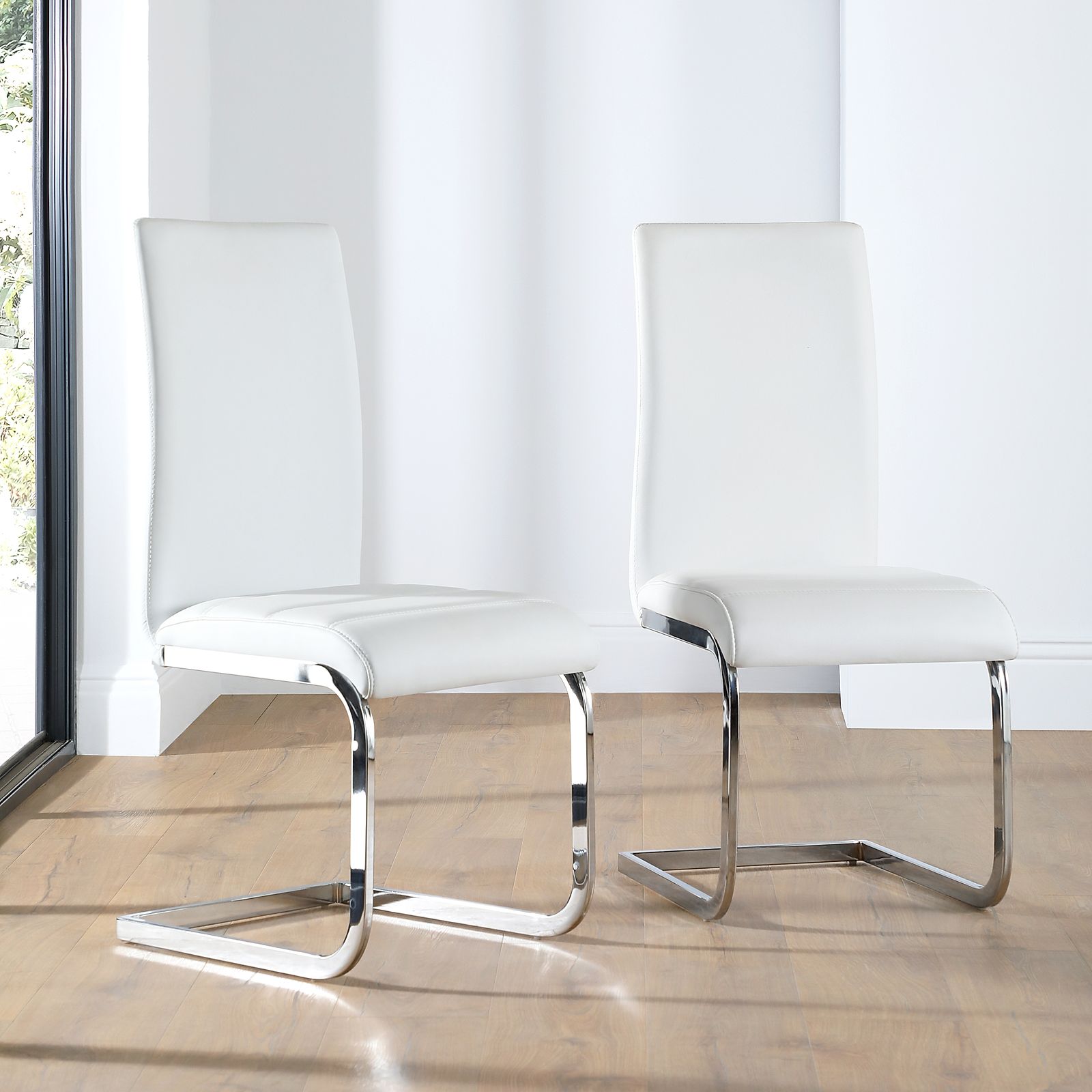 Perth Leather Dining Chair White Furniture Choice