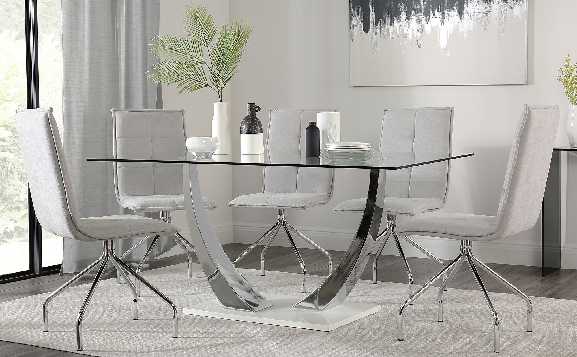 Wood And Chrome Dining Room Table