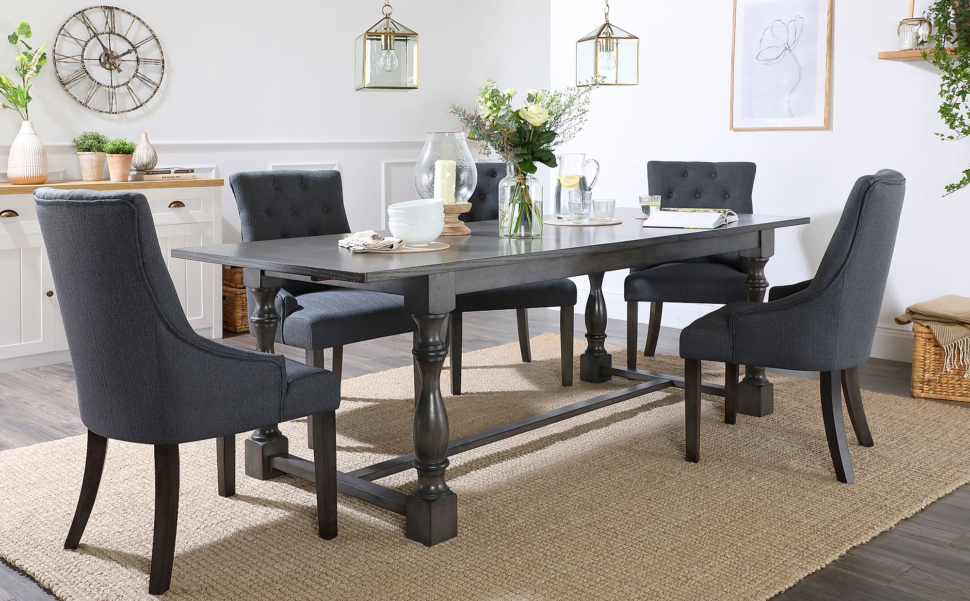 slate gray dining room table