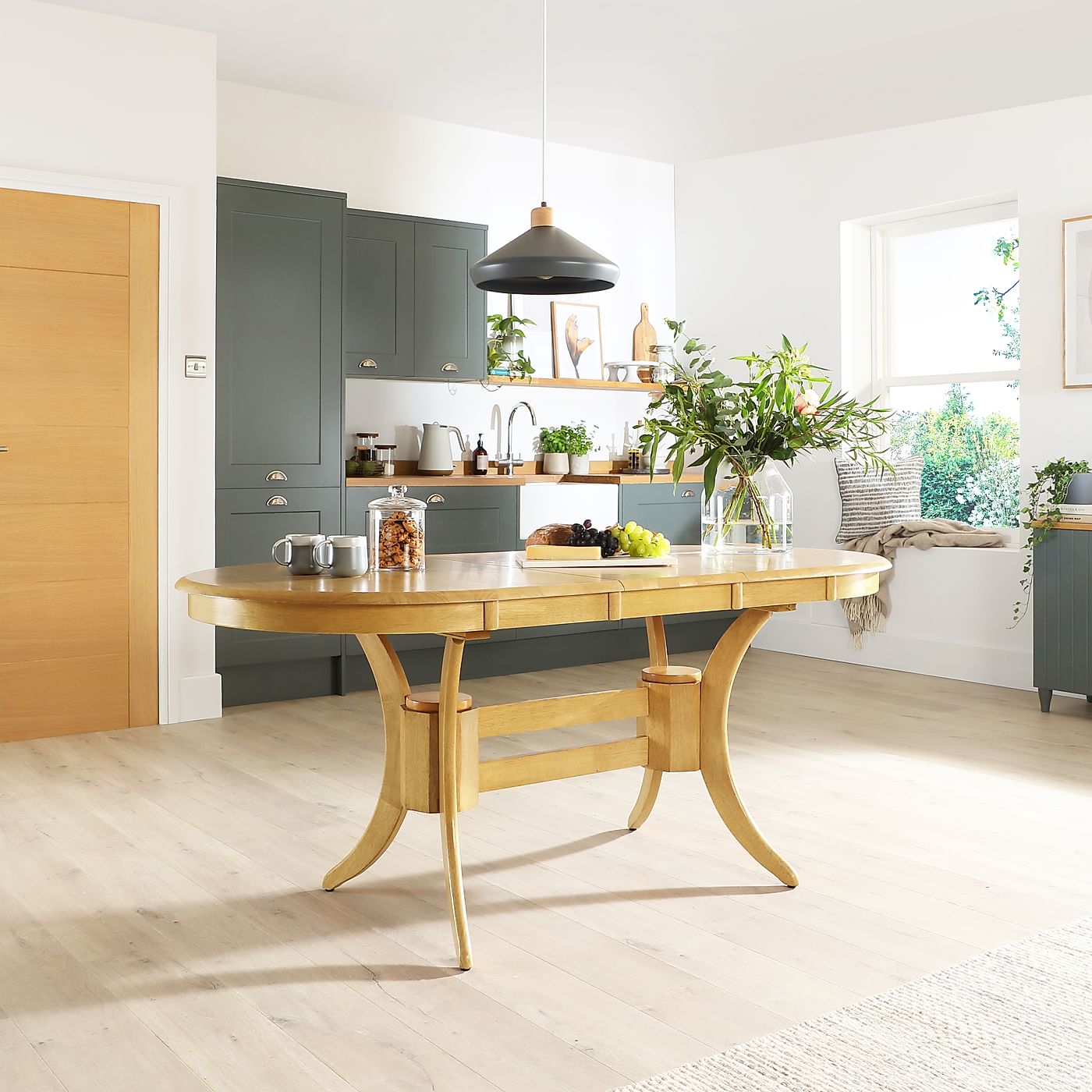 Townhouse Oval Oak 150-180cm Extending Dining Table | Furniture Choice