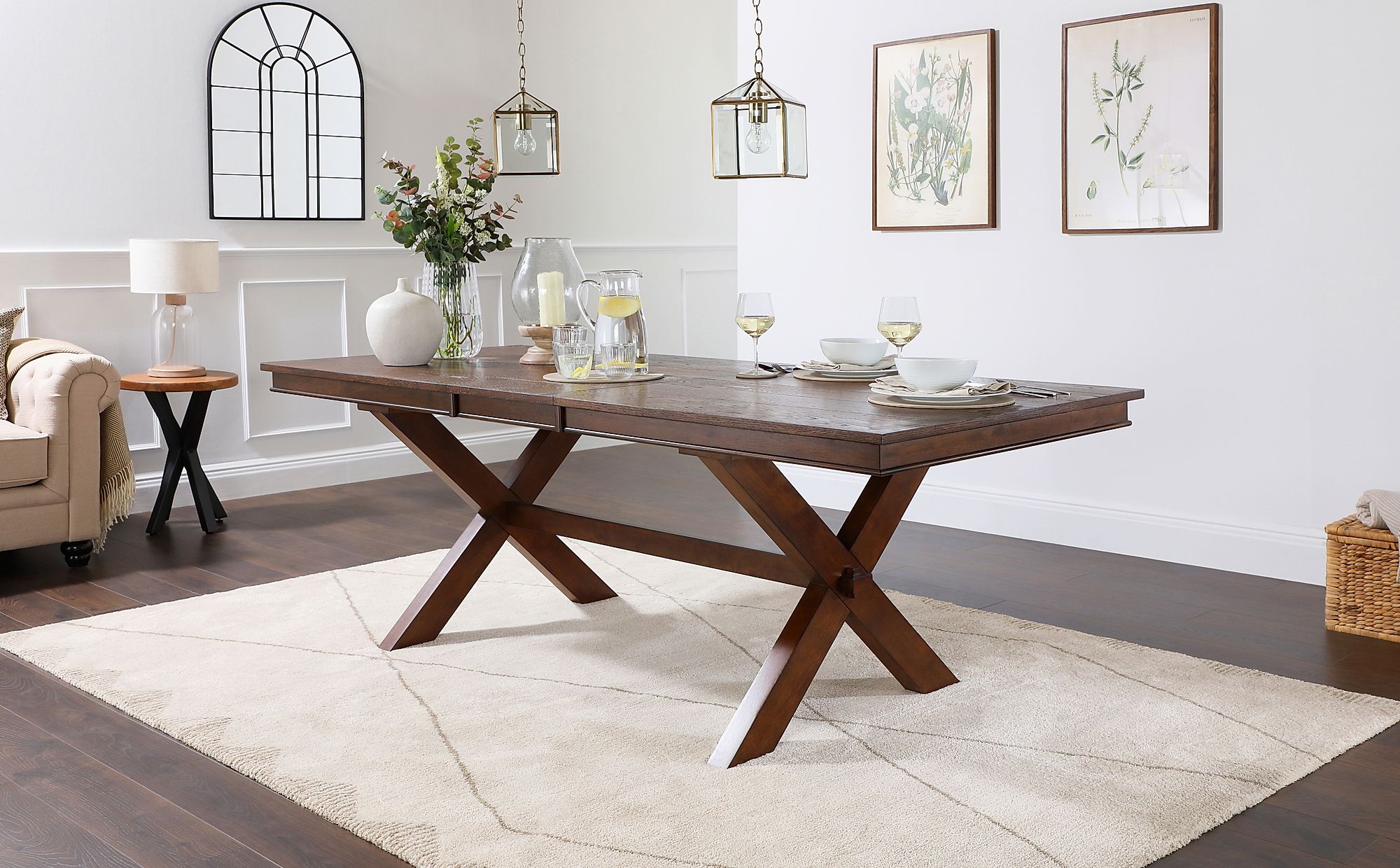Grange Dark Wood 180 220cm Extending Dining Table Furniture Choice
