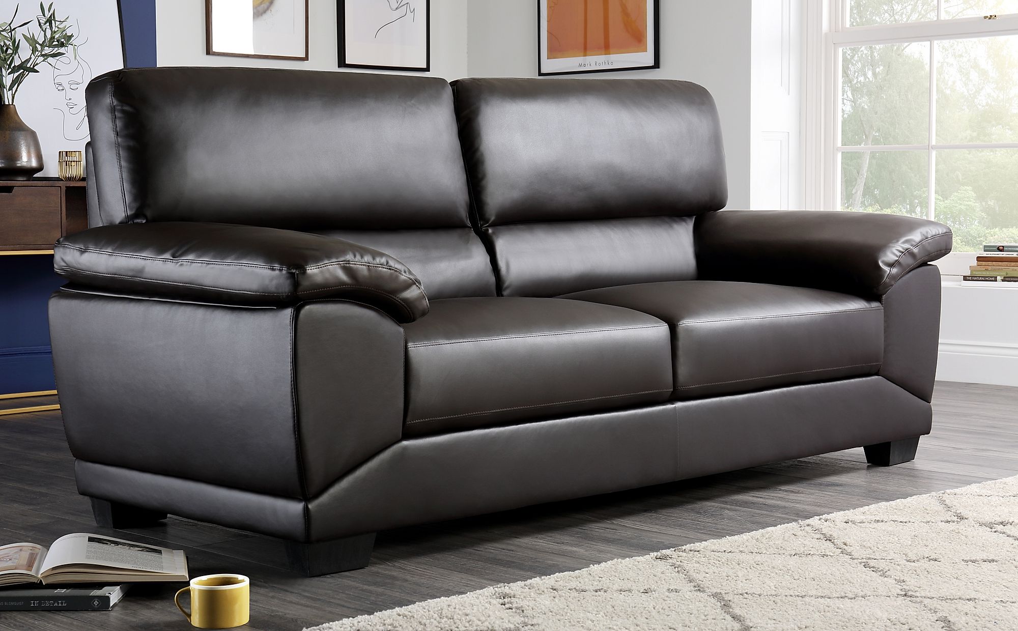 cheap brown leather sofa