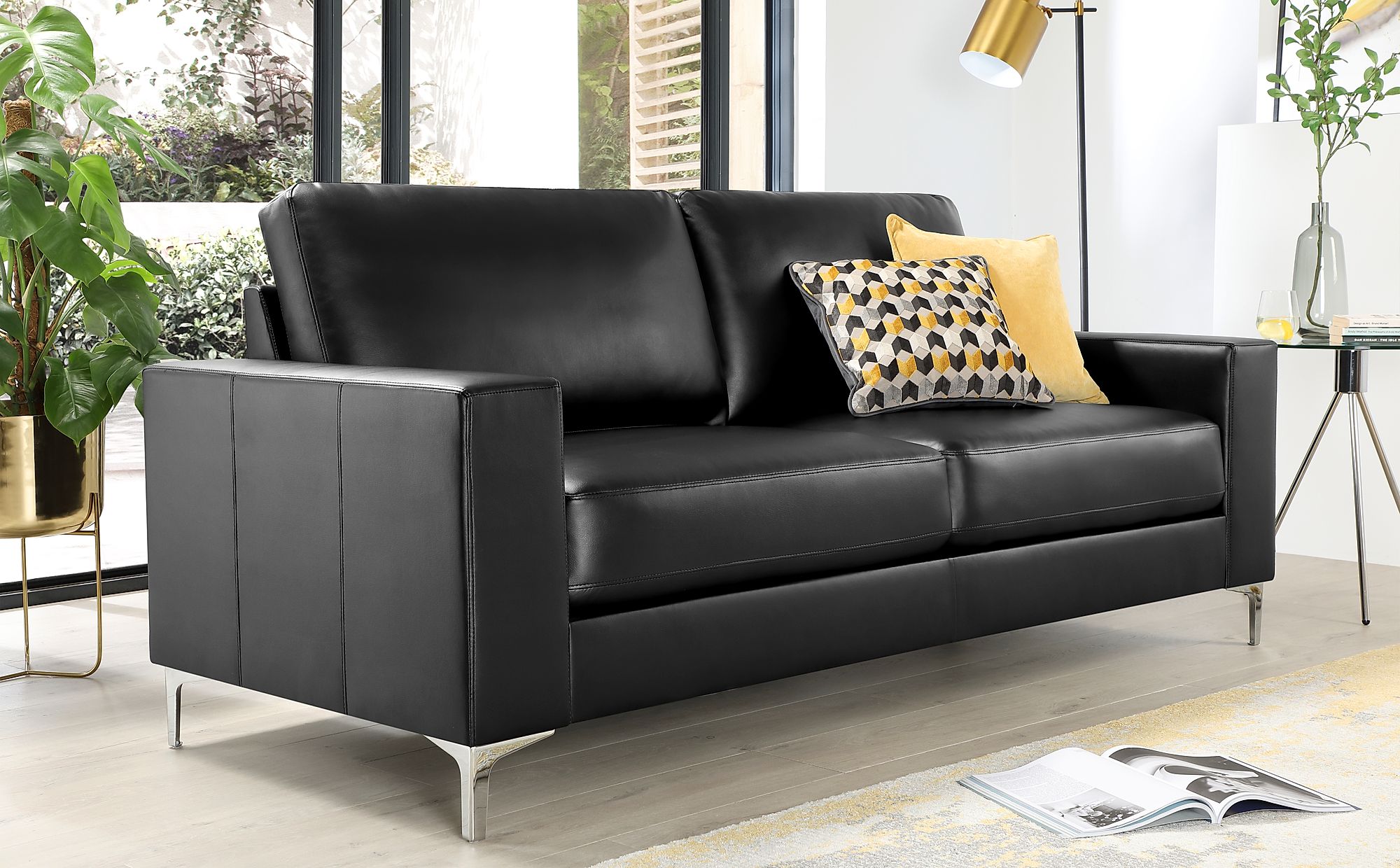 noir furniture mitsuru leather sofa