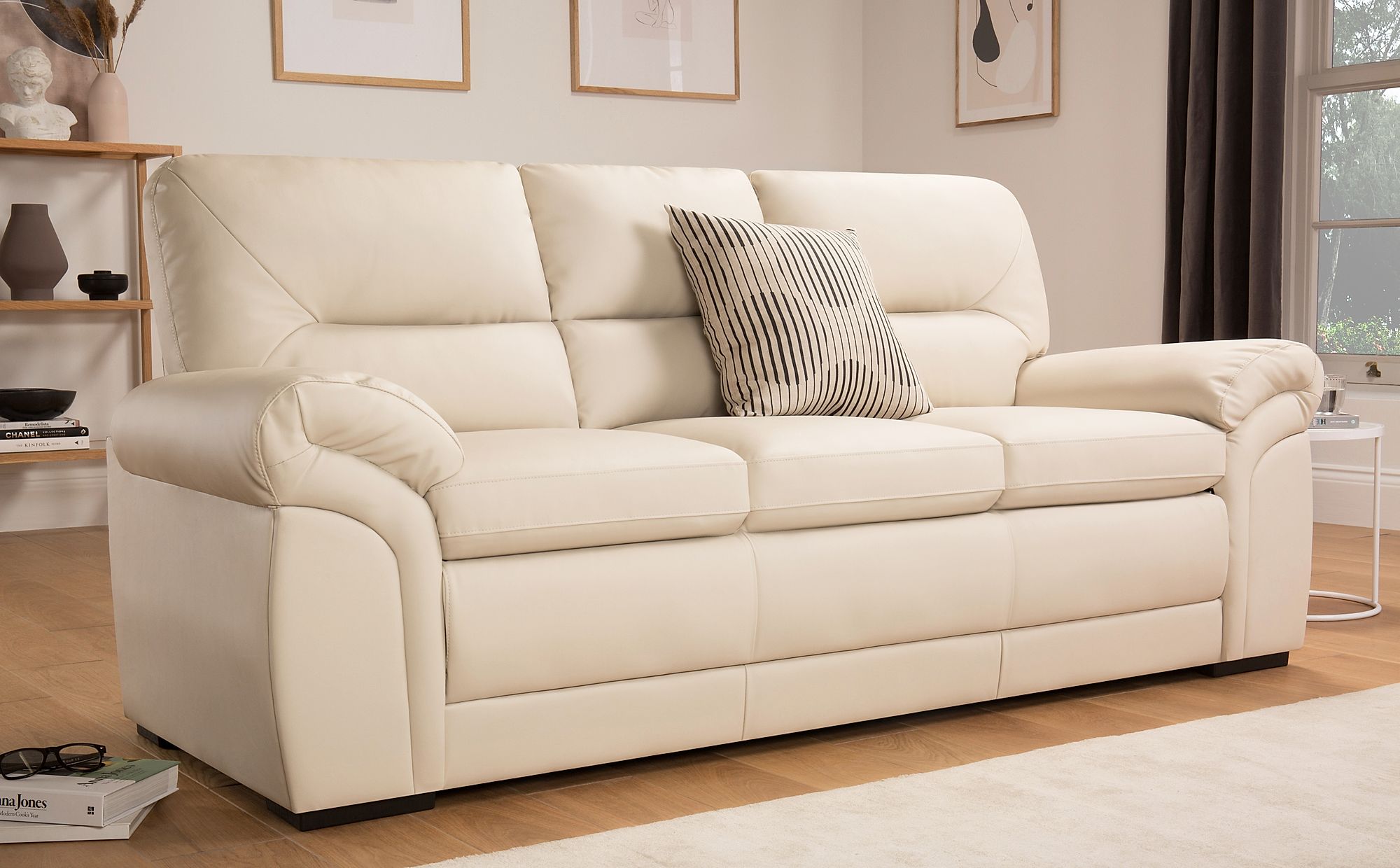 ivory leather sofa couch