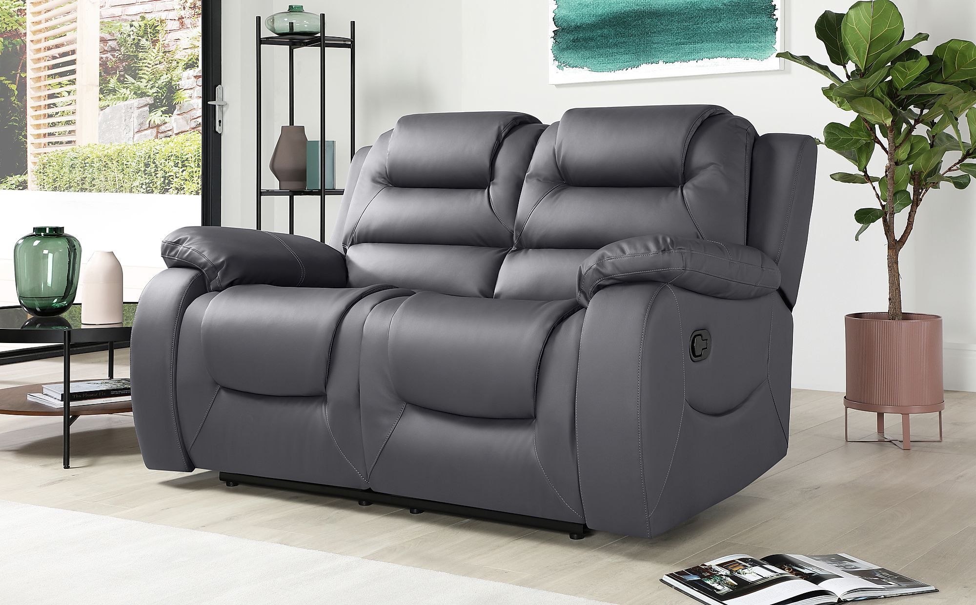 2 seater leather recliner sofa