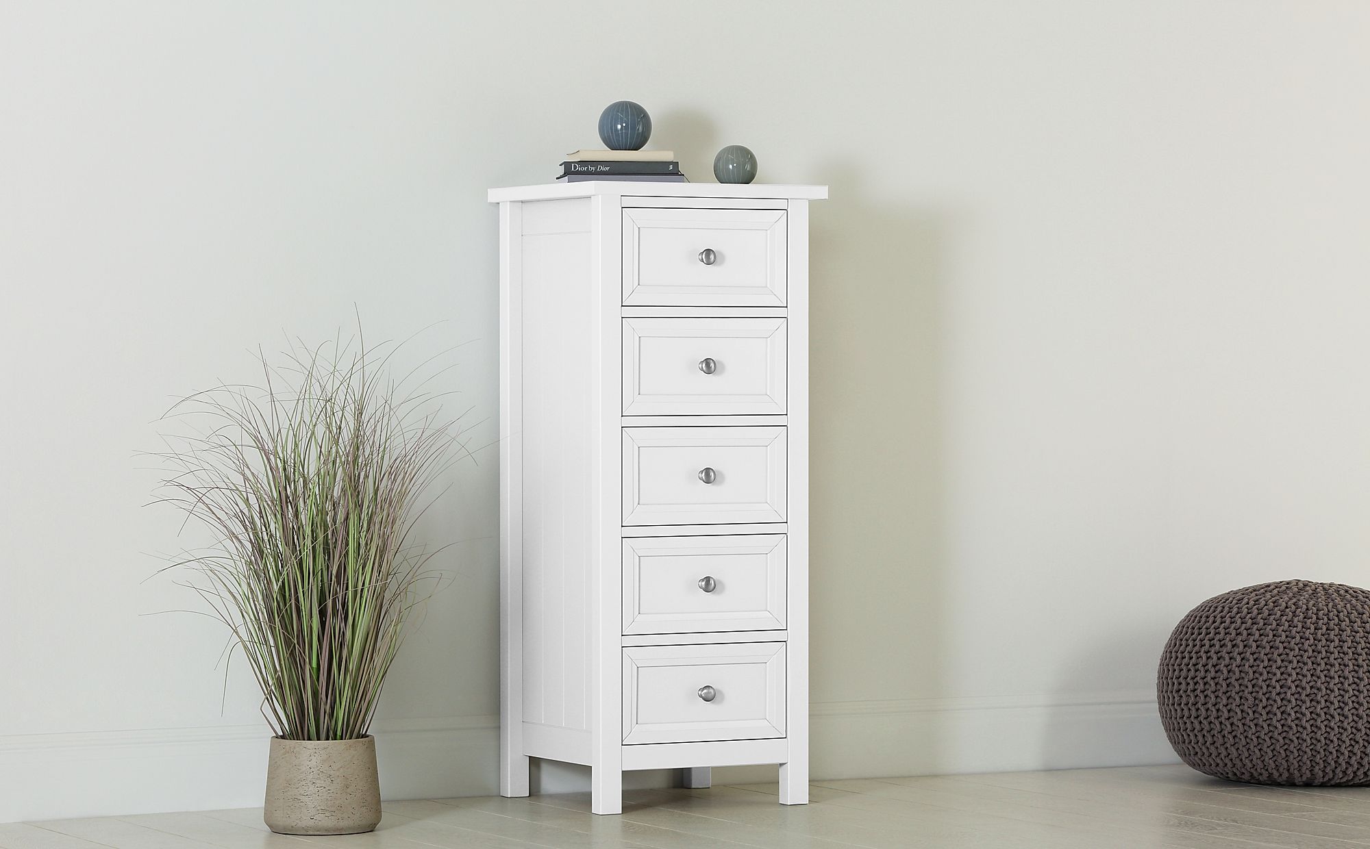 Tall Thin White Drawers / Tallboy Tall Narrow with Drawer Chest of ...
