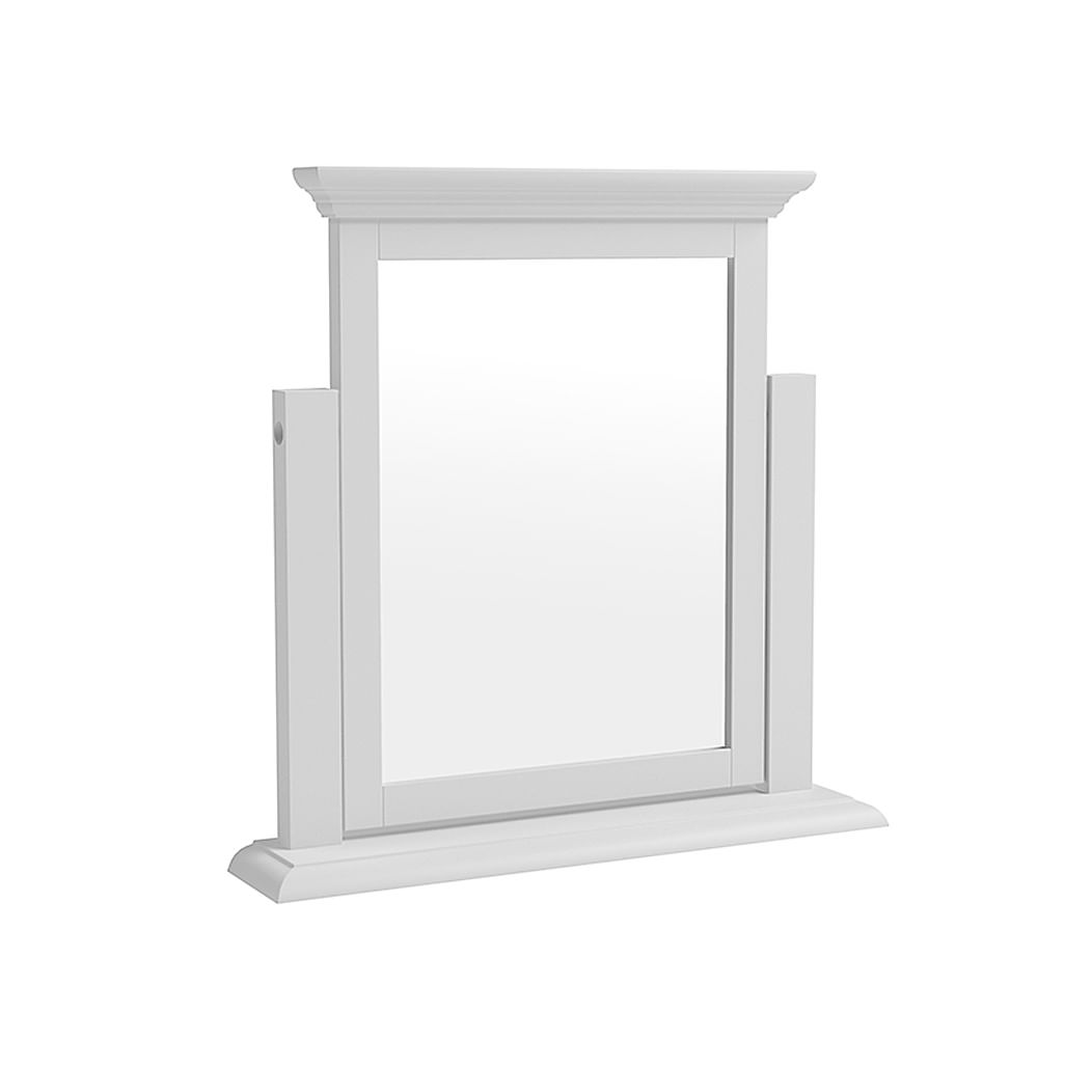 white dressing table and mirror