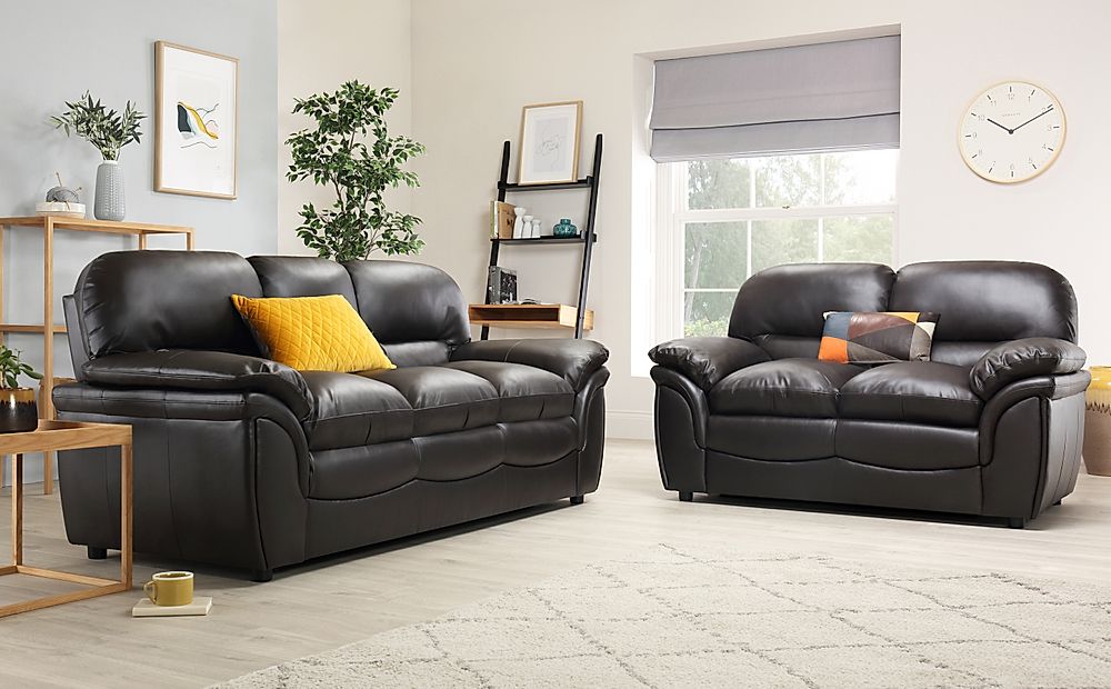 Rochester Brown Leather 3 2 Seater Sofa, Dark Brown Leather Sofa