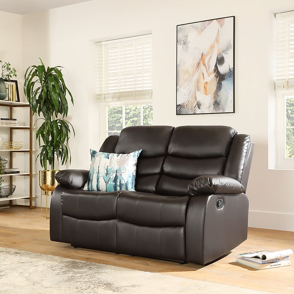 Sorrento 2 Seater Recliner Sofa, Brown Classic Faux Leather