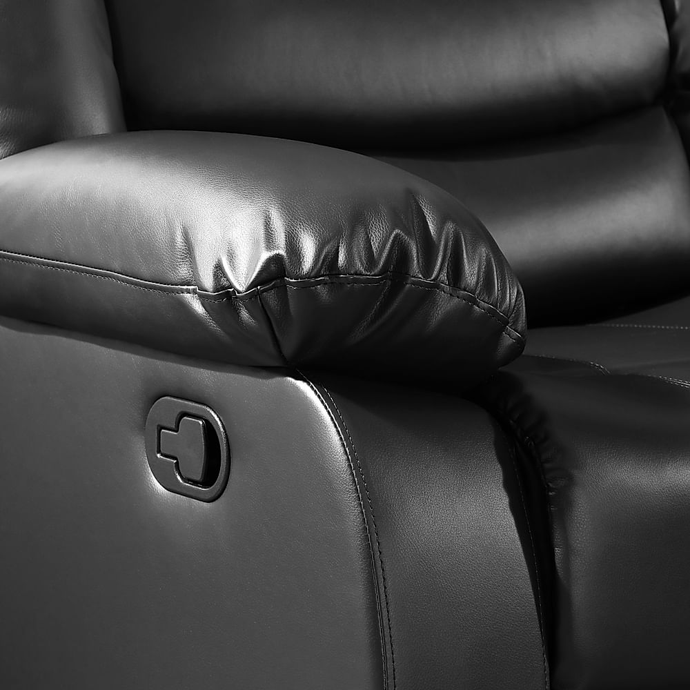 Sorrento Recliner Armchair Black Classic Faux Leather Only