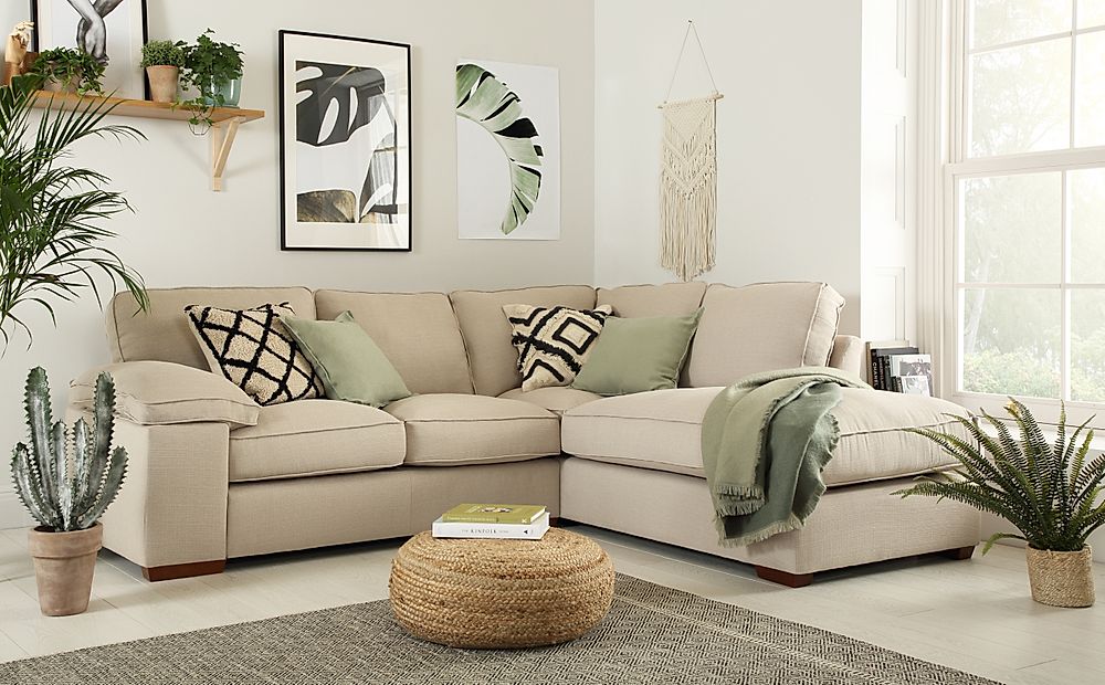 Cassie L-Shape Corner Sofa, Right-Hand Facing, Linen Classic Linen-Weave Fabric