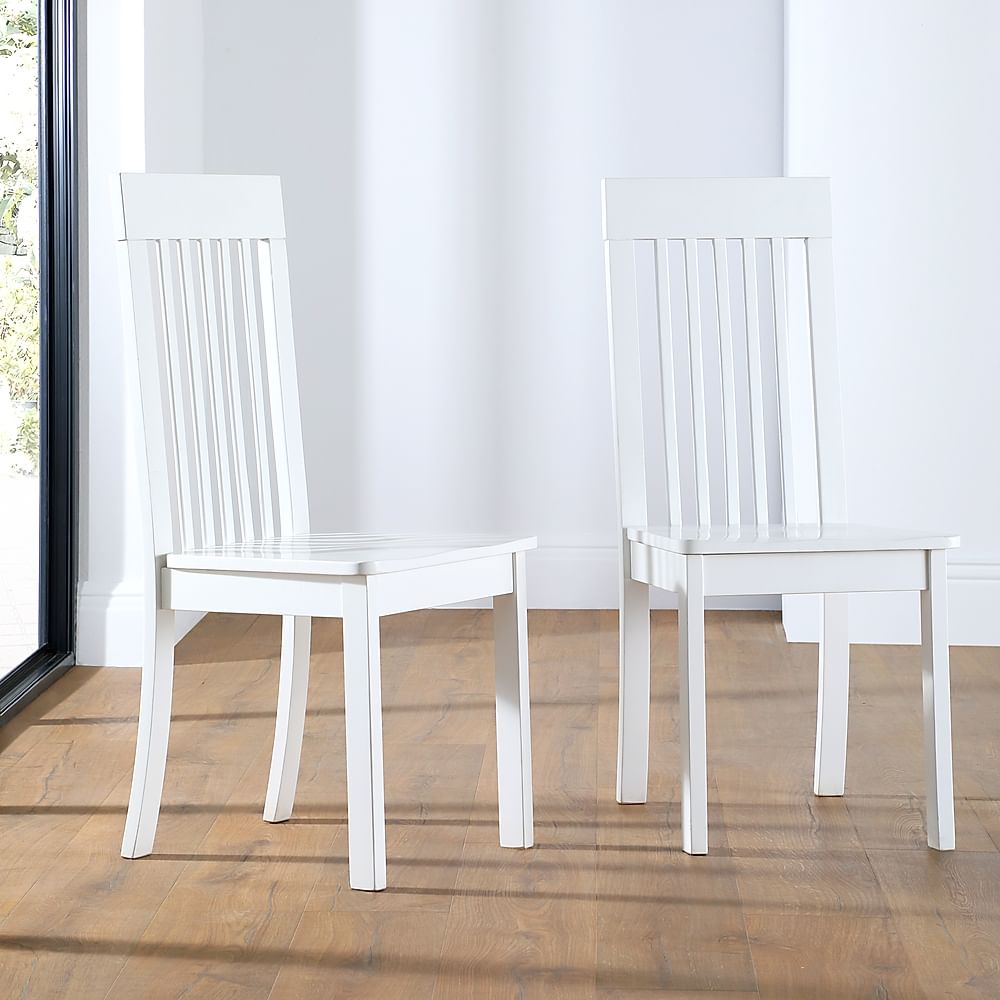 Oxford Dining Chair, White Solid Hardwood