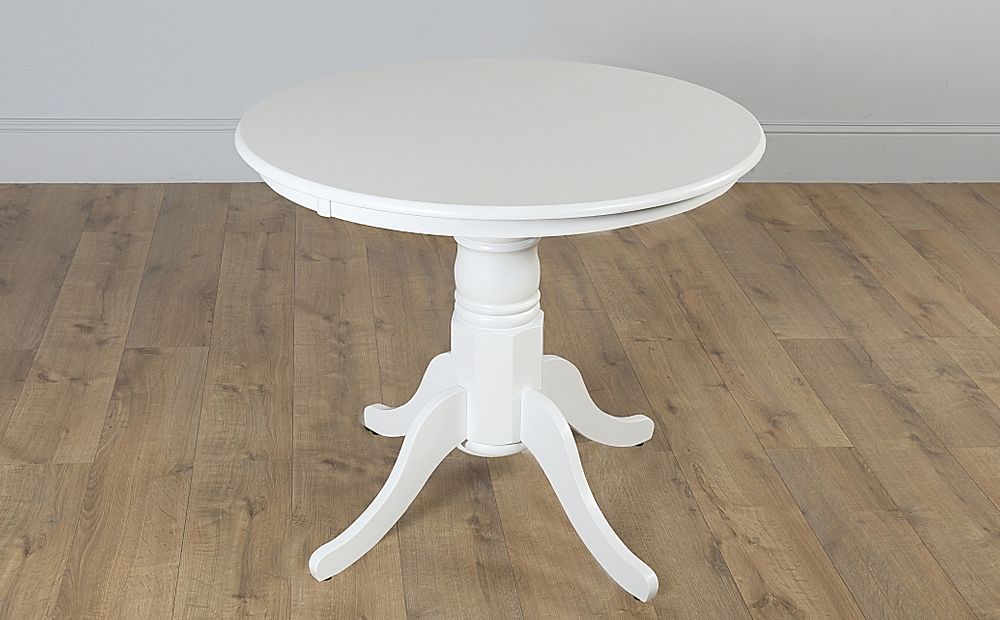 Kingston Round White Dining Table With, White Wood Round Table