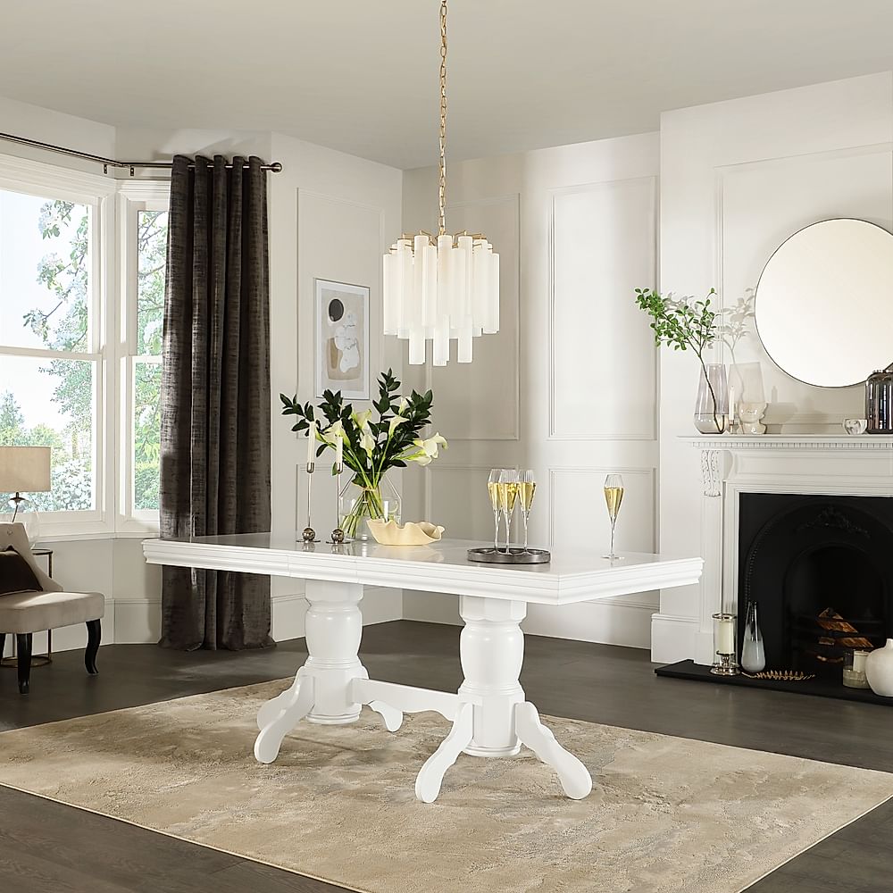Chatsworth Extending Dining Table 4 Bewley Chairs White Wood