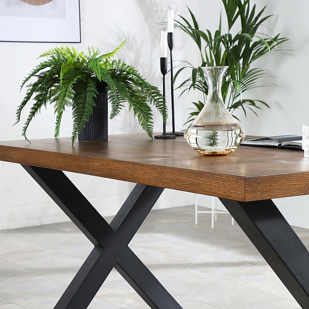 Franklin Industrial Dining Table Bench 2 Brooklyn Chairs Dark Oak Veneer Black Steel Grey Classic Velvet 150cm Only 549.99 Furniture Choice