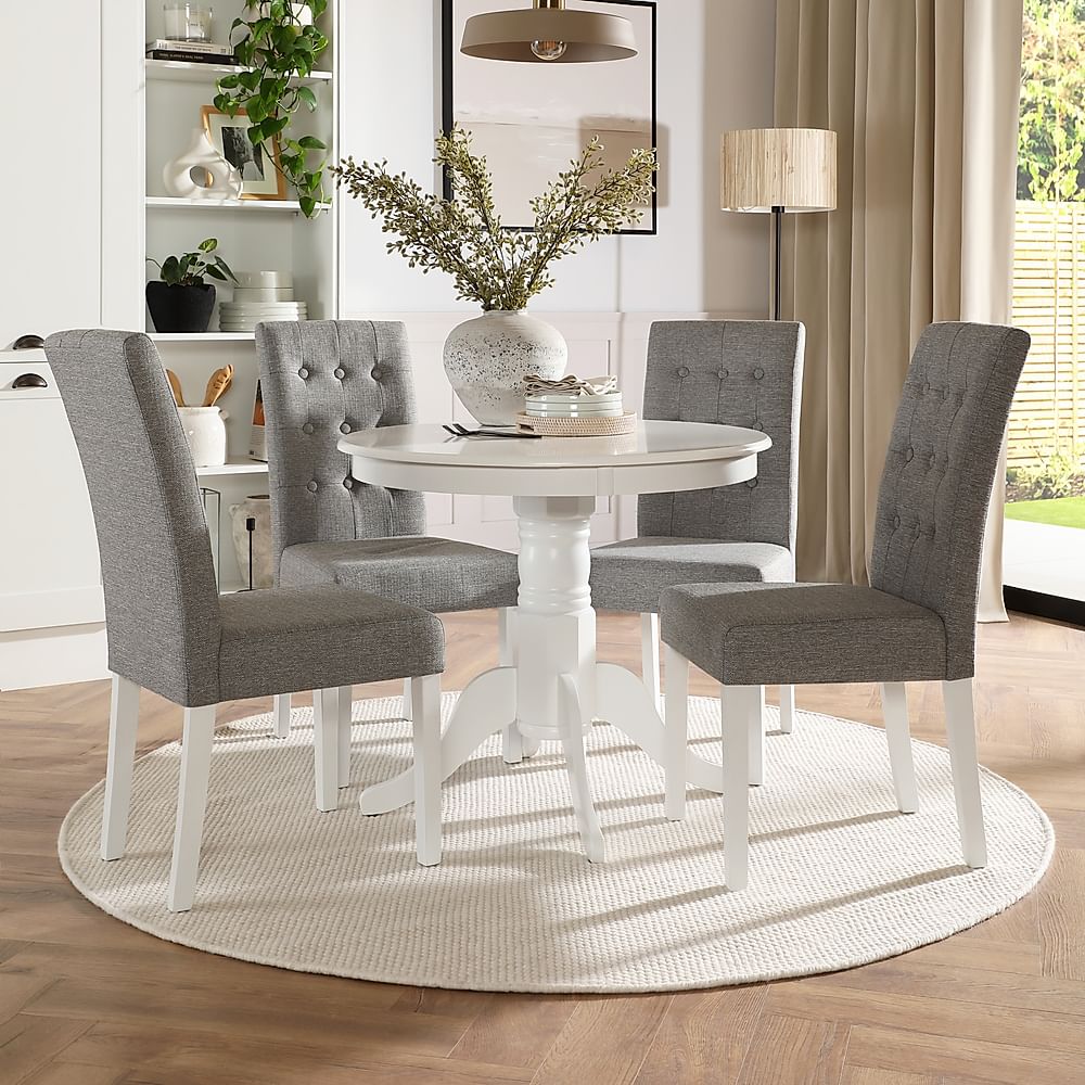 Small round white dining table and chairs deals