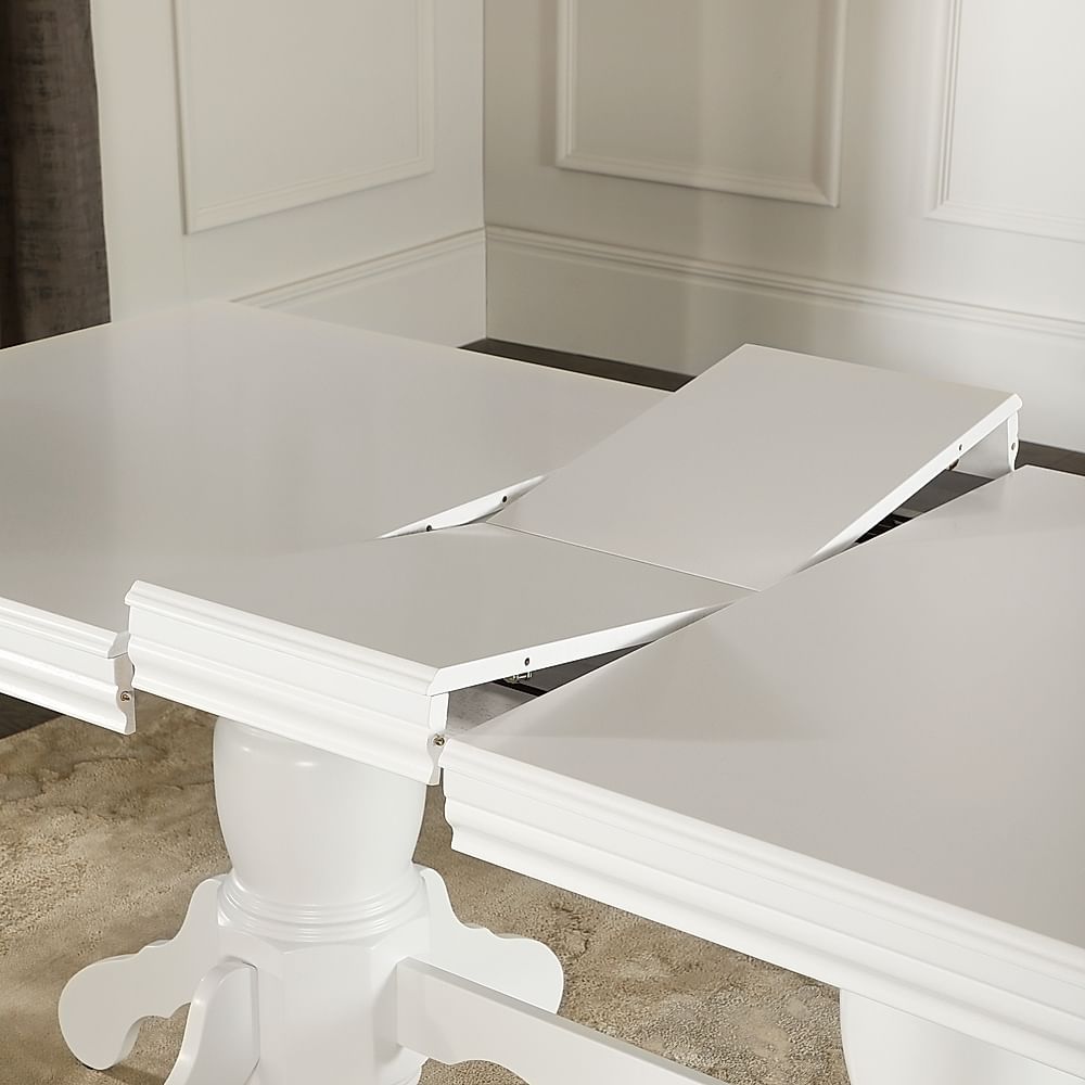 Chatsworth Extending Dining Table 6 Bewley Chairs White Wood Grey Classic Velvet 150 180cm Only 899.99 Furniture Choice
