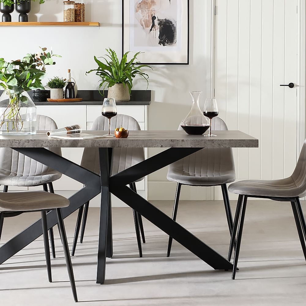 Black quartz dining table deals