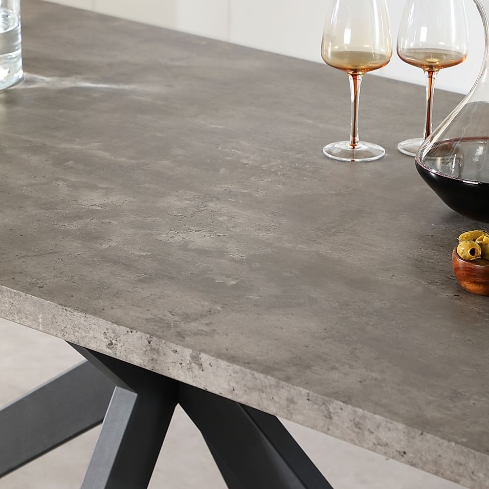 Madison Industrial Dining Table 4 Ricco Chairs Grey Concrete