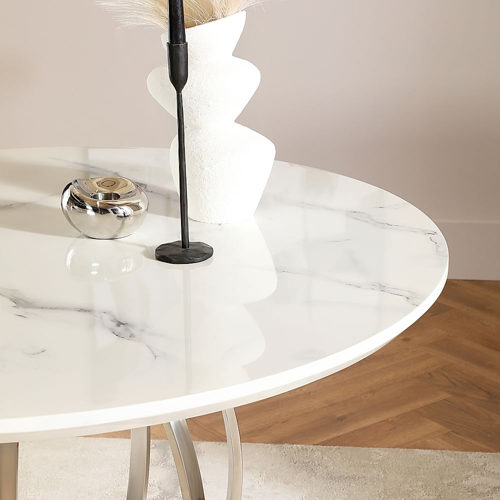 Round dining table marble effect deals