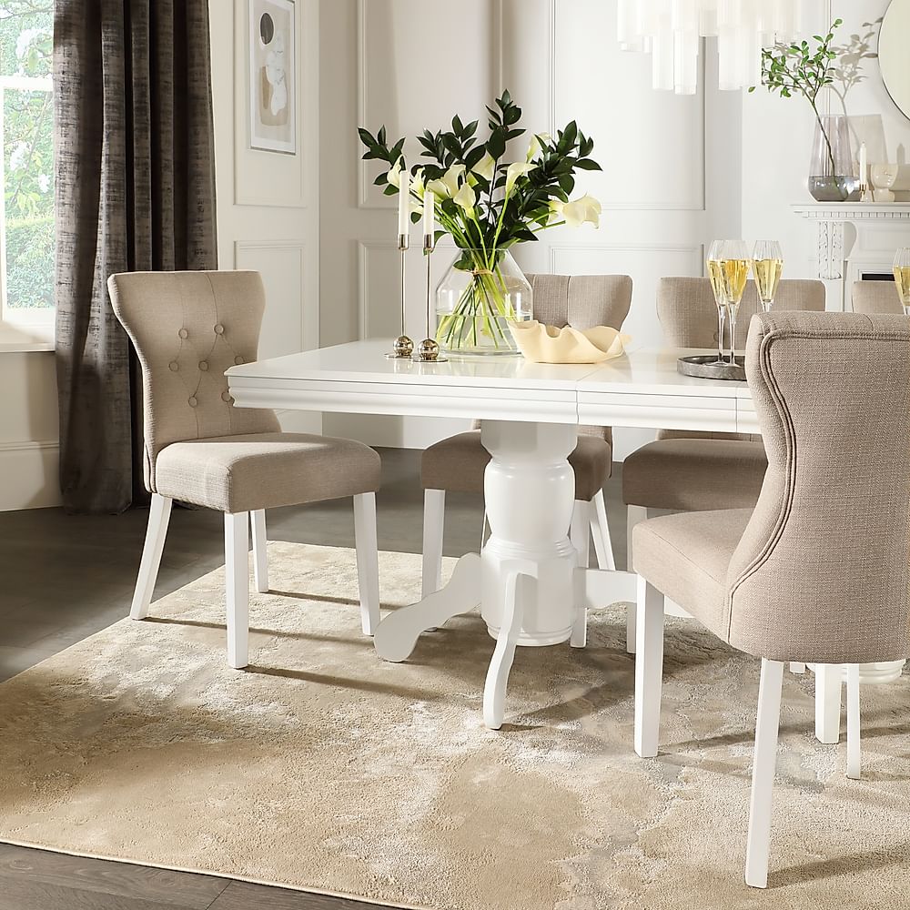 Chatsworth white on sale extending dining table