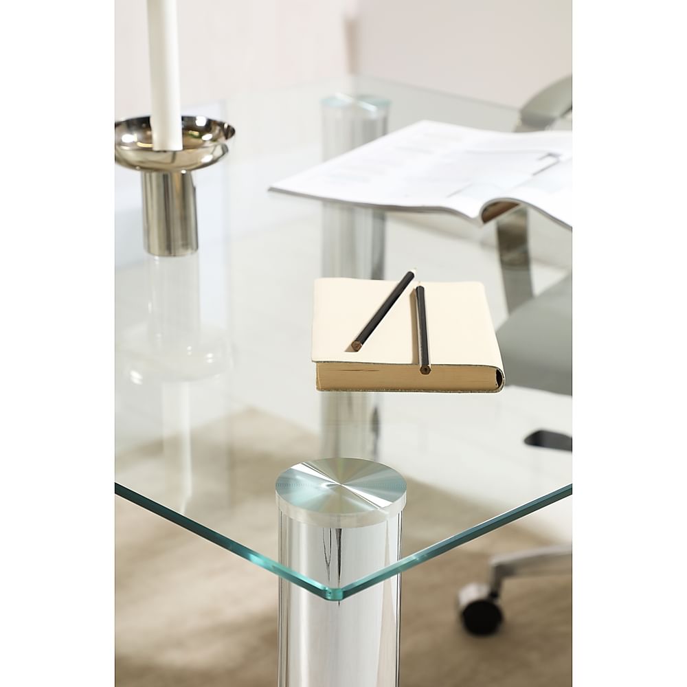 Chrome dining table base discount for glass top