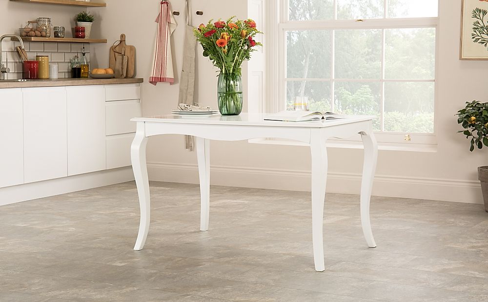 Clarendon Dining Table, 120cm, White Wood