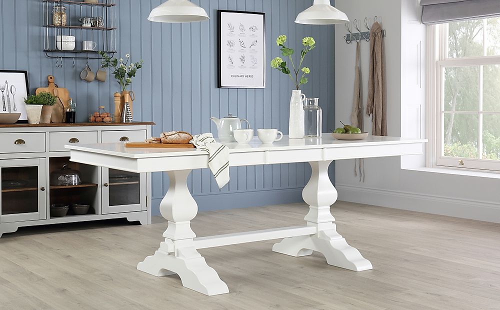 Cavendish Extending Dining Table, 160-200cm, White Wood