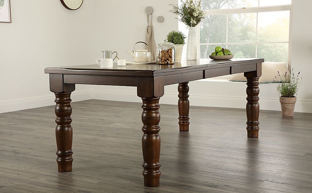 Hampshire Extending Dining Table, 150-200cm, Dark Solid Hardwood