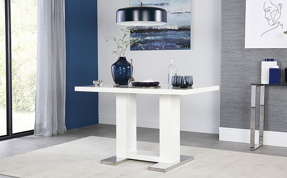 Joule Dining Table, 120cm, White High Gloss