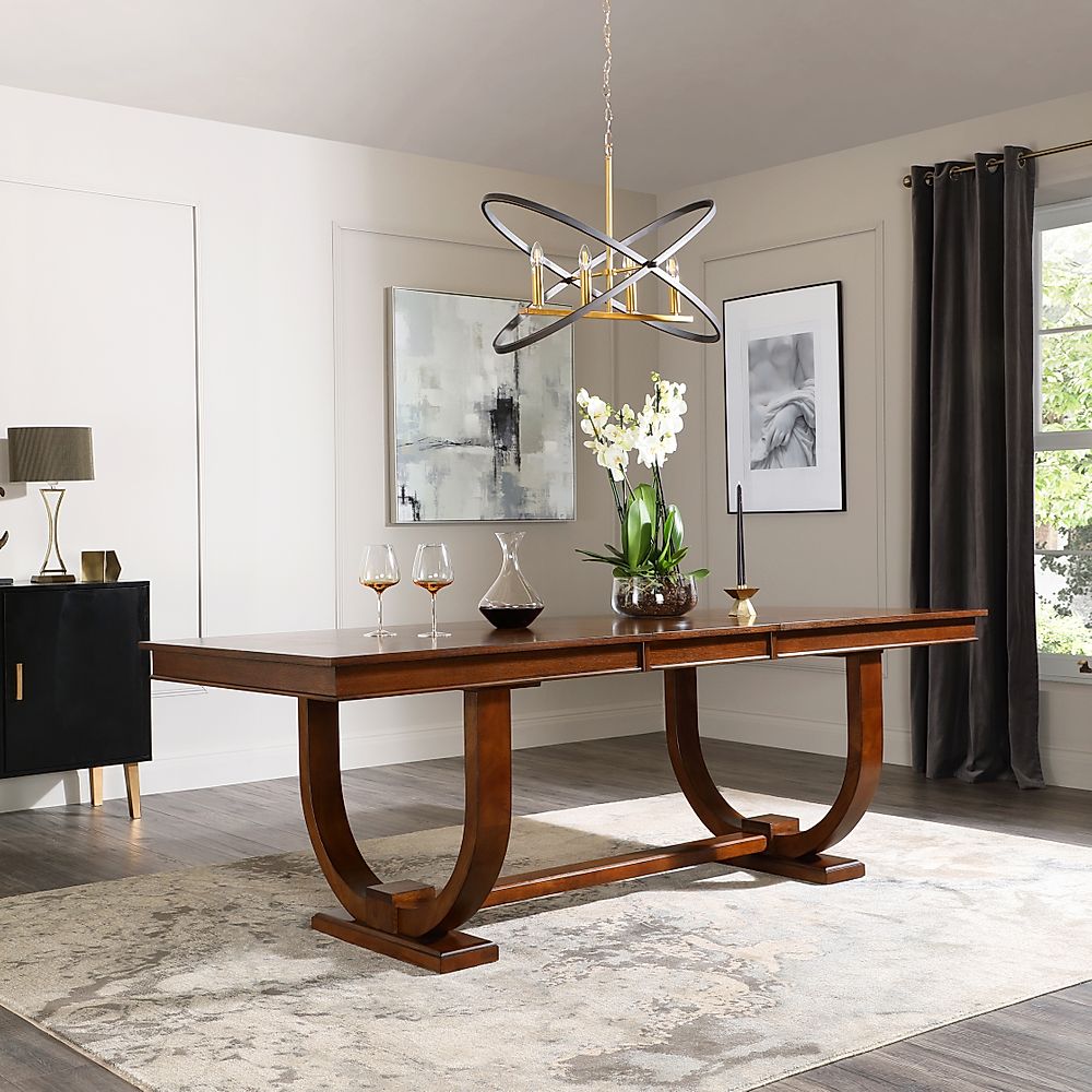 Pavilion Extending Dining Table, 180-225cm, Dark Oak Veneer & Solid Hardwood