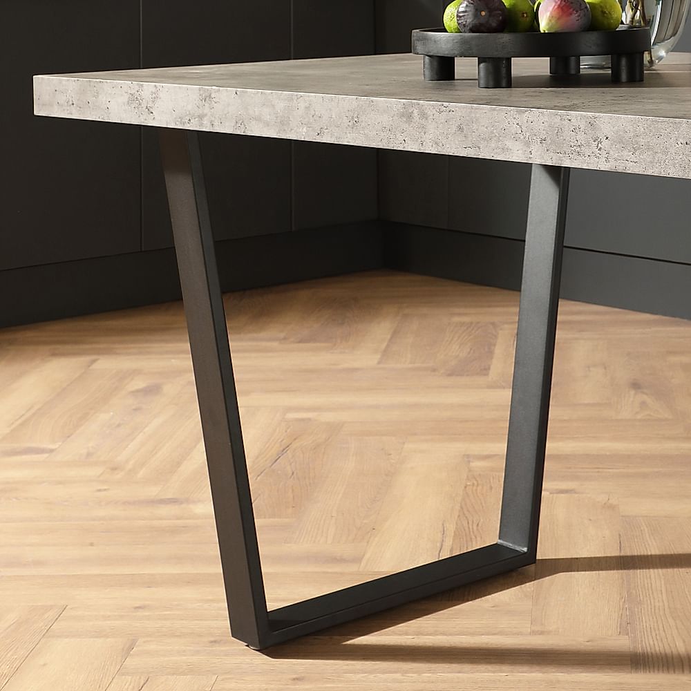 Concrete and deals metal dining table