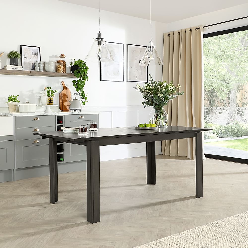 Bali Extending Dining Table, 150-180cm, Grey Solid Hardwood