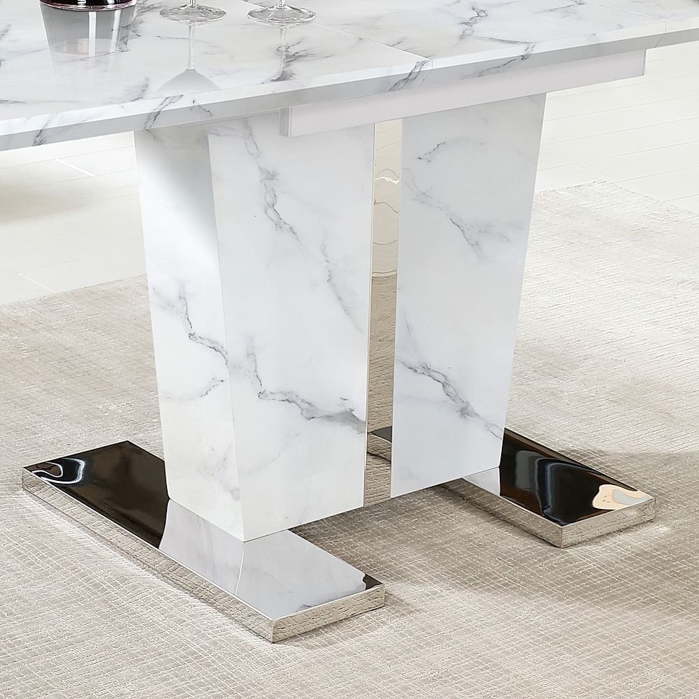 Large white marble dining table deals