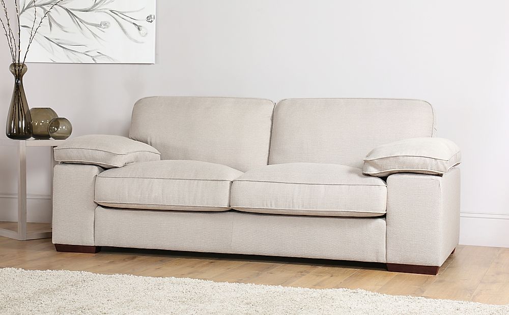 Cassie 3 Seater Sofa, Linen Classic Linen-Weave Fabric