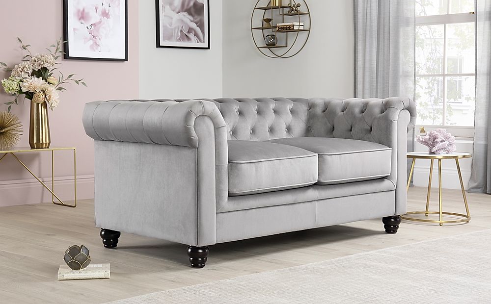 3 Seaters Chesterfield Chesterfield Fabric Sofas Grey Or Beige 2 Seaters & Armchairs 
