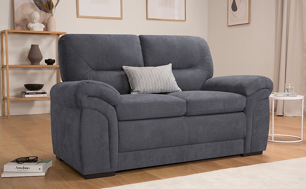 Bromley 2 Seater Sofa, Slate Grey Classic Plush Fabric