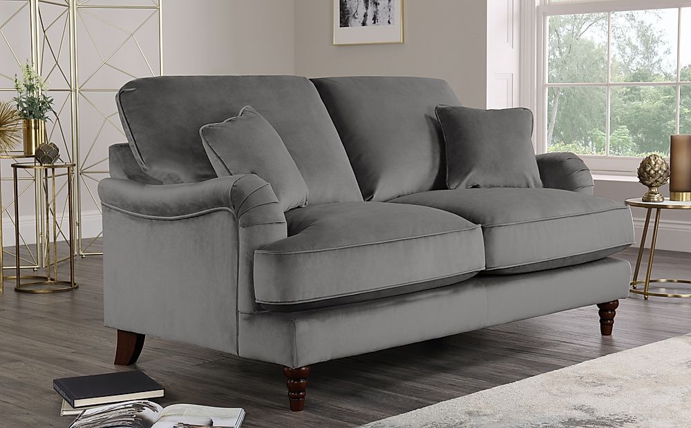 Charleston Grey Velvet 2 Seater Sofa Furniture Choice