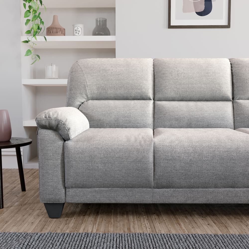 Kenton Small 3 2 Seater Sofa Set Light Grey Classic Linen Weave