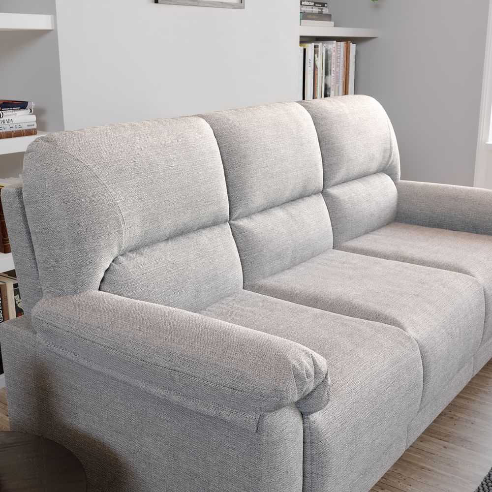Kenton Small 3 2 Seater Sofa Set Light Grey Classic Linen Weave