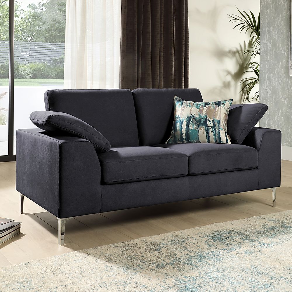 Valencia 2 Seater Sofa, Slate Grey Classic Plush Fabric