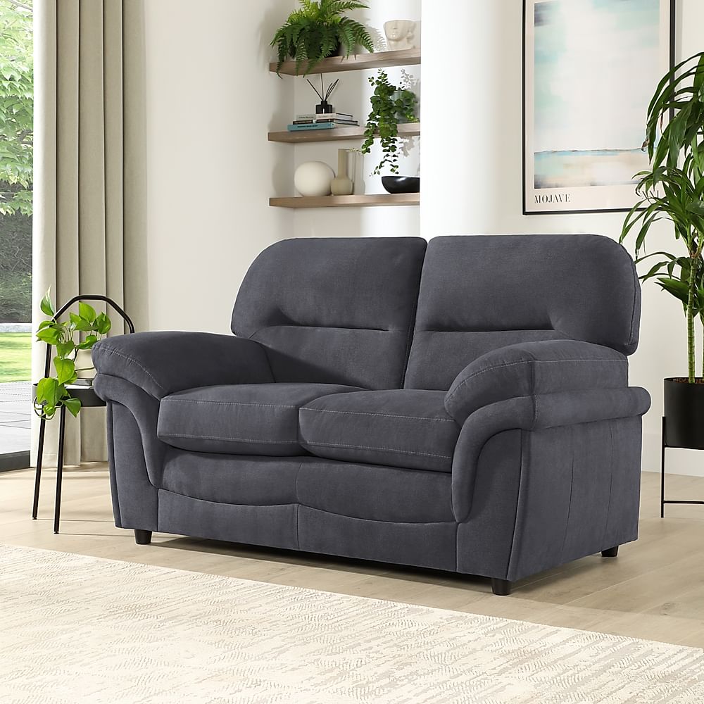 Anderson 2 Seater Sofa, Slate Grey Classic Plush Fabric