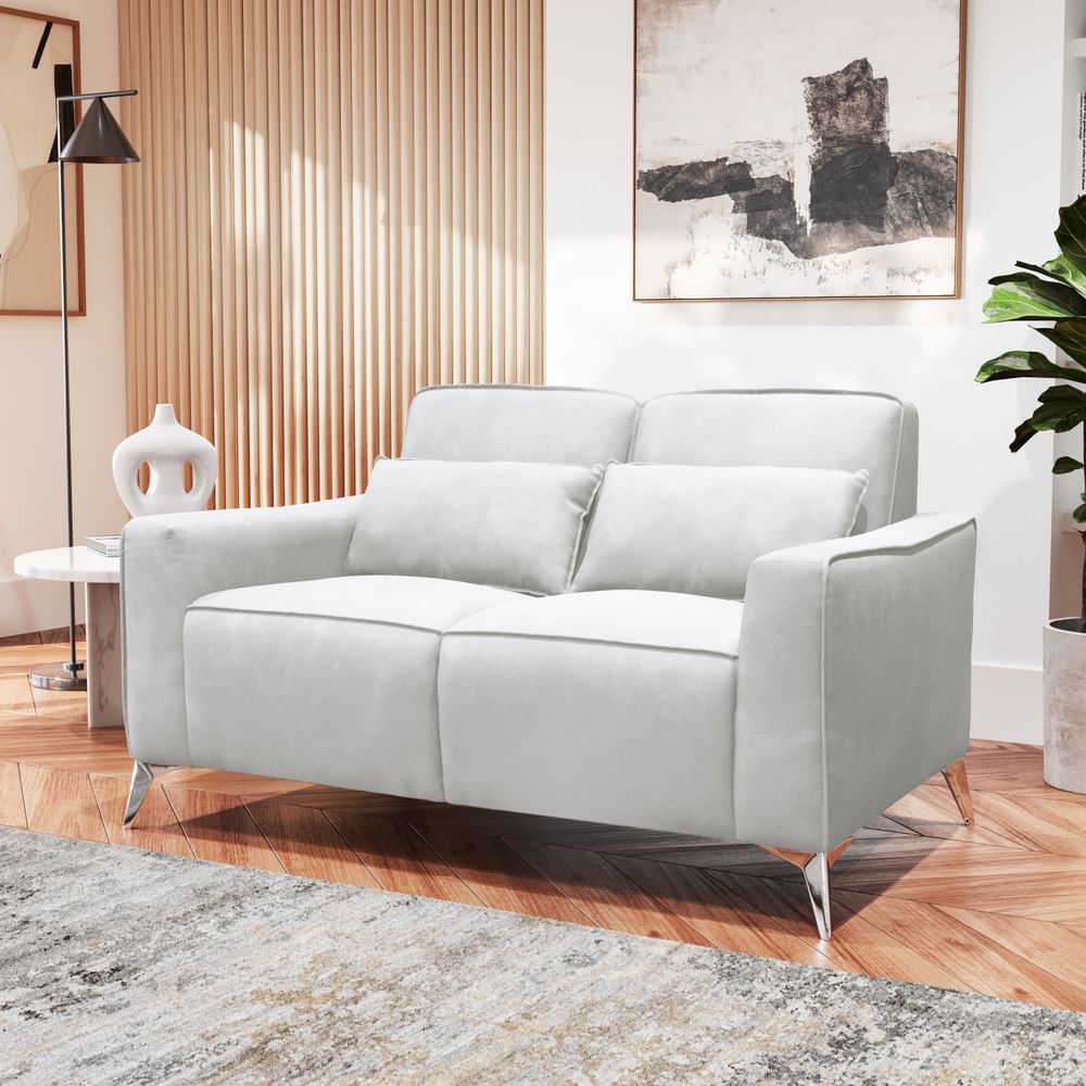 Michigan 2 Seater Sofa, Dove Grey Classic Plush Fabric