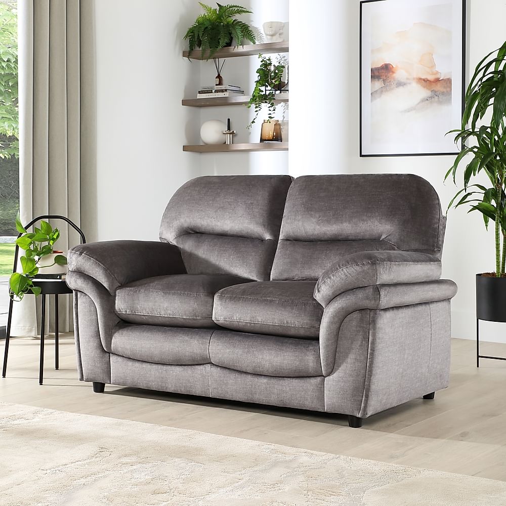 Anderson 2 Seater Sofa, Grey Aura Velvet